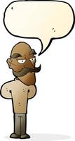 Cartoon alter Mann mit Schnurrbart mit Sprechblase vektor