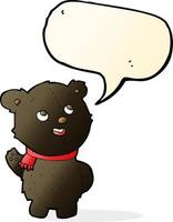 Cartoon süßes schwarzes Bärenjunges mit Sprechblase vektor
