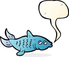 Cartoon-Fisch mit Sprechblase vektor