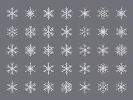 vektor uppsättning av annorlunda snöflingor