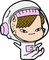 Cartoon-Astronautin vektor