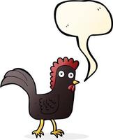 Cartoon-Huhn mit Sprechblase vektor