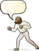 Cartoon-Retro-Boxer-Mann mit Sprechblase vektor