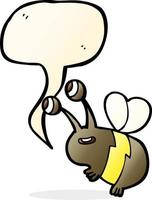 Cartoon glückliche Biene mit Sprechblase vektor