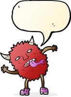 lustiges Cartoon-Monster mit Sprechblase vektor