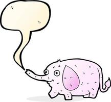 Cartoon lustiger kleiner Elefant mit Sprechblase vektor
