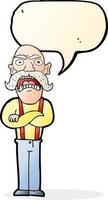 cartoon schockiert alter mann mit sprechblase vektor