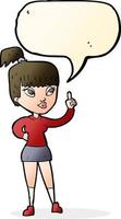 Cartoon attraktives Mädchen mit Idee mit Sprechblase vektor
