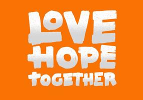 Kärlek hopp tillsammans bokstäver vektor