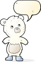 tecknad serie söt liten Björn med Tal bubbla vektor