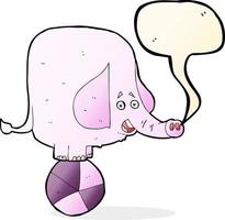 tecknad serie cirkus elefant med Tal bubbla vektor