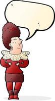 Cartoon aristokratische Frau mit Sprechblase vektor