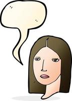 Cartoon ernste Frau mit Sprechblase vektor