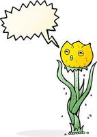 Cartoon-Blume mit Sprechblase vektor