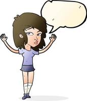 Cartoon hübsches Mädchen mit Sprechblase vektor