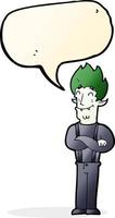 Cartoon glücklicher Vampirmann mit Sprechblase vektor