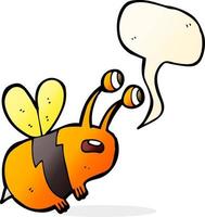 Cartoon verängstigte Biene mit Sprechblase vektor
