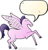 Cartoon-Pegasus mit Sprechblase vektor