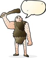Cartoon-Neandertaler mit Sprechblase vektor