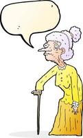 tecknad serie gammal kvinna med Tal bubbla vektor