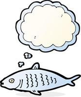tecknad serie fisk med trodde bubbla vektor