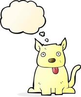 karikaturhund, der zunge mit gedankenblase herausstreckt vektor