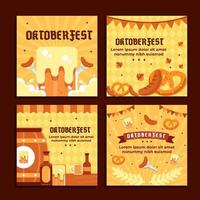 oktoberfest social media posts vorlage vektor