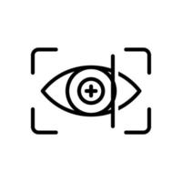 Augen scannen Umrisssymbol, Vektor und Illustration.