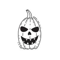 Halloween-Kürbis im Doodle-Stil gezeichnet vektor