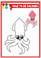 färg bok för ungar. bläckfisk vektor
