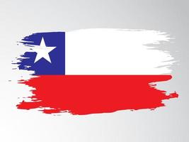 Chile-Flagge mit einem Pinsel gemalt vektor