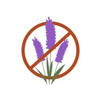 Lavendel im rot gekreuzten Kreissymbol vektor