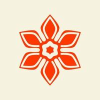 asiatisches Mandala-Blumensymbol. Blumenmuster Mandala-Vektor-Illustration. Blumen-Logo vektor