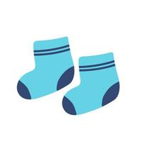 Socken für ein neugeborenes Baby. kinderkleidung im cartoon-stil. Vektor-Illustration isoliert auf weißem Hintergrund vektor