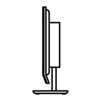 symbol vektor technologie elektronischer computer oder fernseher illustration liniensymbol. Unterhaltungsgeräte für Medienmonitore, Fernseh- und Videobildschirme. Display-Design-Umriss isoliertes weißes und flaches Liniensymbol