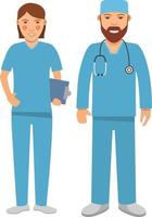 doktorer karaktärer.kvinna läkare.medicinsk sjukhus personal människor.kirurg man och kvinna.platt vektor.isolerad illustration.isolated på en vit bakgrund. vektor