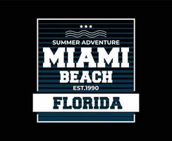 miami beach, florida, typografie, vektor, t-shirt, design vektor