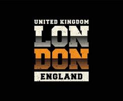 London-Vektor-T-Shirt-Design mit Grunge-Effekt vektor