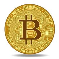 vektor illustration av bitcoin kryptovaluta och blockchain teknologi symbol. bitcoin virtuell valuta logotyp.