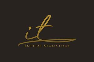 initial it brief signatur logo vorlage elegantes design logo. hand gezeichnete kalligraphiebeschriftungsvektorillustration. vektor