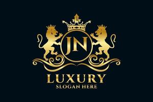 Initial jn Letter Lion Royal Luxury Logo Vorlage in Vektorgrafiken für luxuriöse Branding-Projekte und andere Vektorillustrationen. vektor