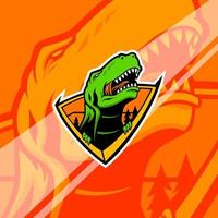 arg t Rex dinosaurie esport gaming maskot logotyp illustration. tyrannosaurus rex maskot. vektor