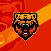 orange brüllende tiger esport gaming maskottchen logo illustration vektor