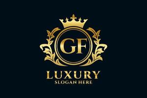 Royal Luxury Logo-Vorlage mit anfänglichem gf-Buchstaben in Vektorgrafiken für luxuriöse Branding-Projekte und andere Vektorillustrationen. vektor