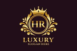 Royal Luxury Logo-Vorlage mit anfänglichem hr-Buchstaben in Vektorgrafiken für luxuriöse Branding-Projekte und andere Vektorillustrationen. vektor