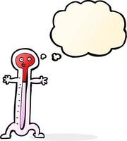 Cartoon-Thermometer mit Gedankenblase vektor