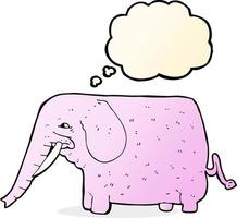 lustiger elefant der karikatur mit gedankenblase vektor