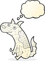 tecknad serie Sammanträde hund med trodde bubbla vektor