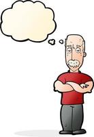 Cartoon wütender Mann mit Schnurrbart mit Gedankenblase vektor