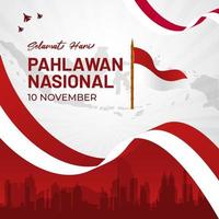indonesien nationell hjältar dag illustration design. selamat hari pahlawan nasional indonesien 10 november vektor
